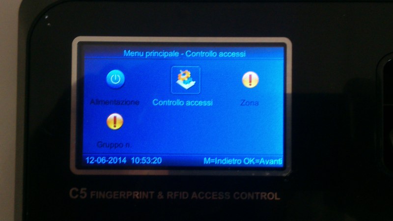  Anviz C5 controllo accessi rilevazione presenze display colore TFT configurazione terminale